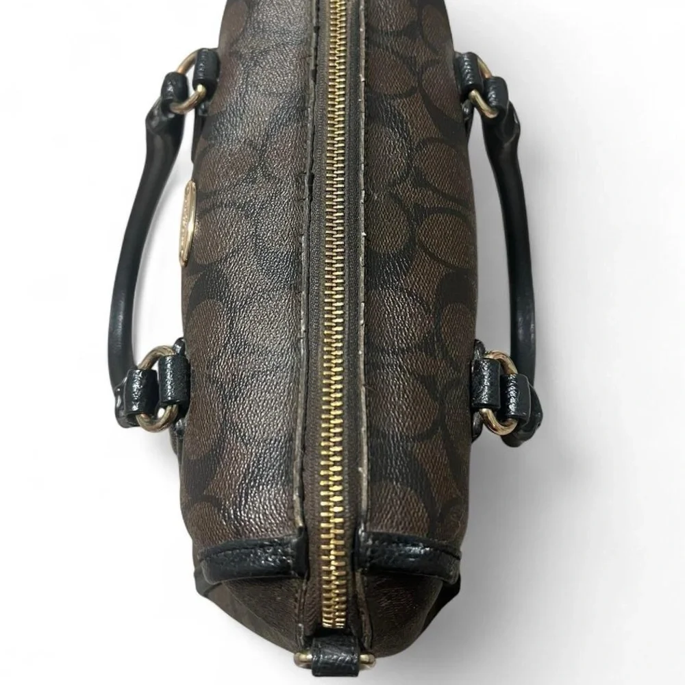 Coach Satchel in Brown/Black, Gold Hardware - Picture 2 of 5
